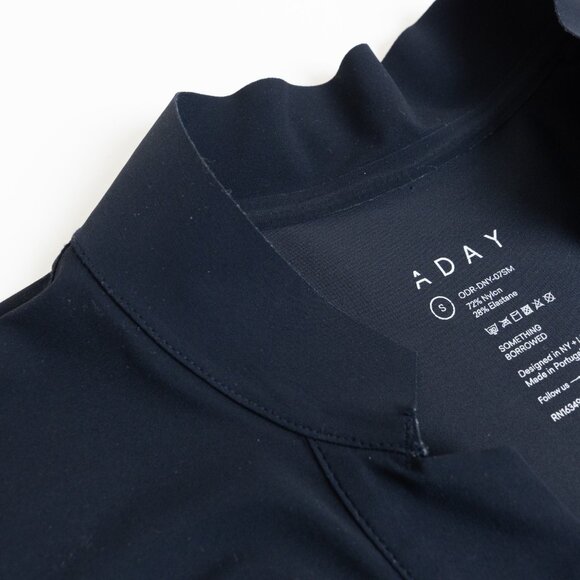 ADAY Something Borrowed Travel Snap Front Dress Navy Blue - Picture 7 of 13